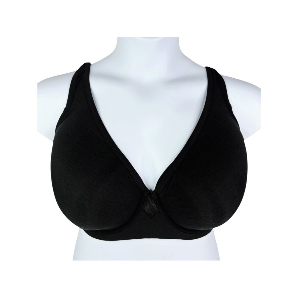 NWT ThirdLove 24/7 Cotton Plunge Bra sz 36H * Black Push Up Plunge Underwire Bra